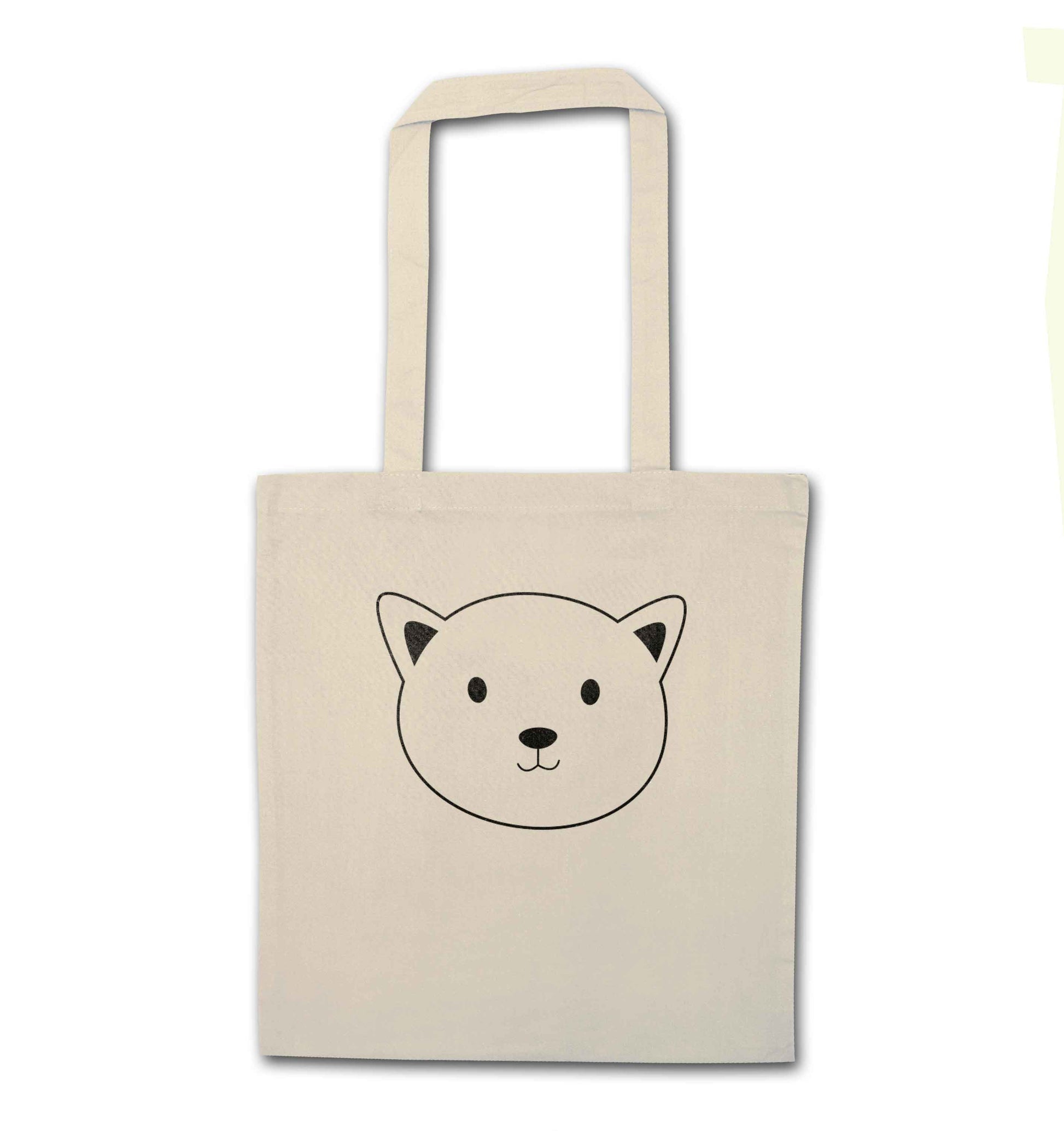 Cat face only Kit natural tote bag