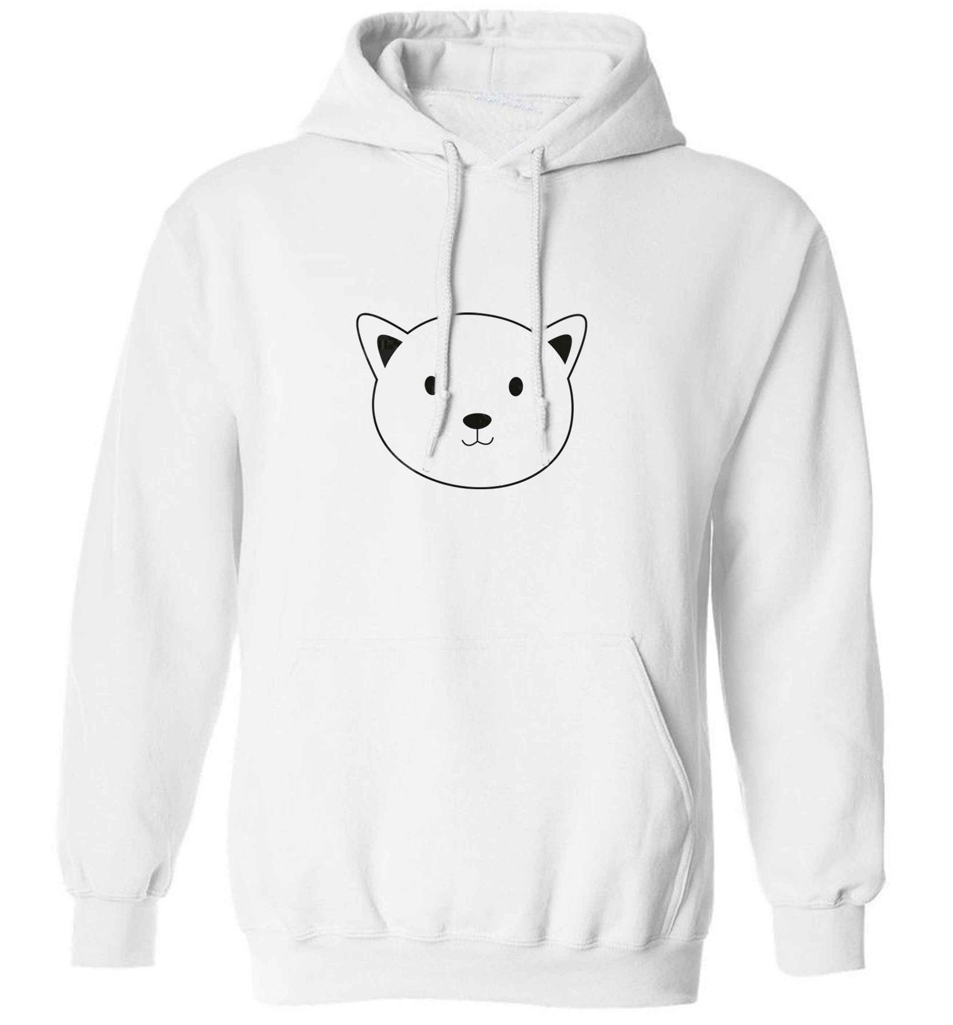 Cat face only Kit adults unisex white hoodie 2XL