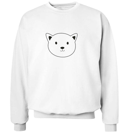 Cat face only Kit adult's unisex white sweater 2XL
