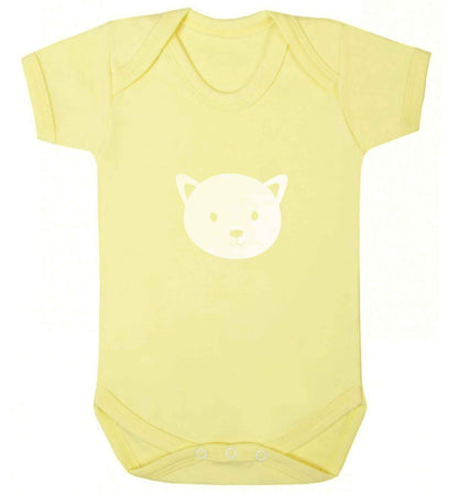 Cat face only Kit baby vest pale yellow 18-24 months