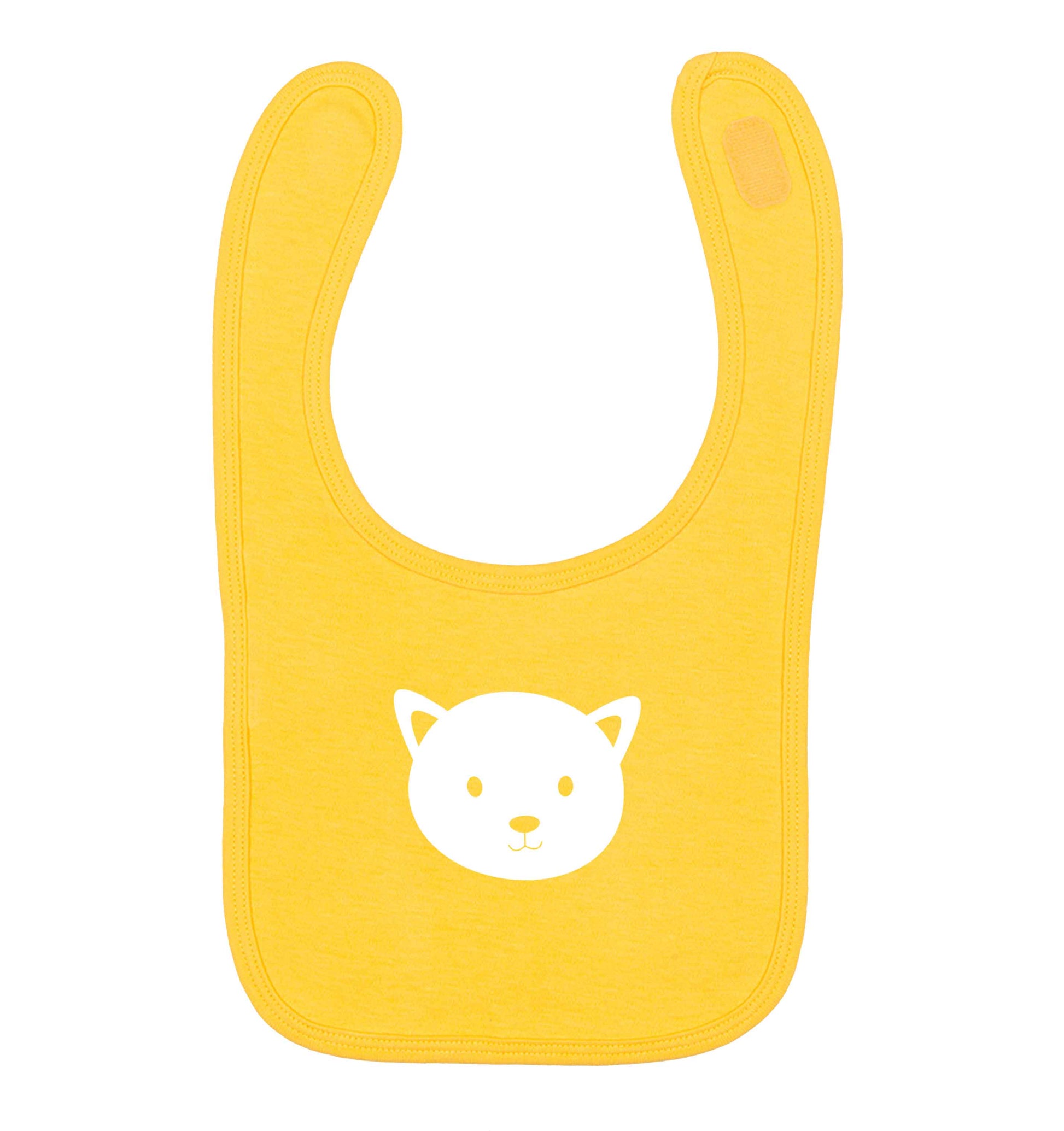 Cat face only Kit yellow baby bib