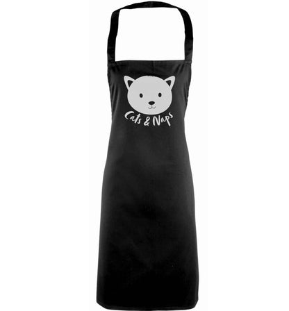Cats and naps Kit adults black apron