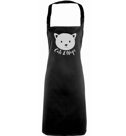 Cats and naps Kit adults black apron