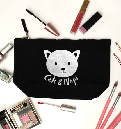 Cats and naps Kit black makeup bag