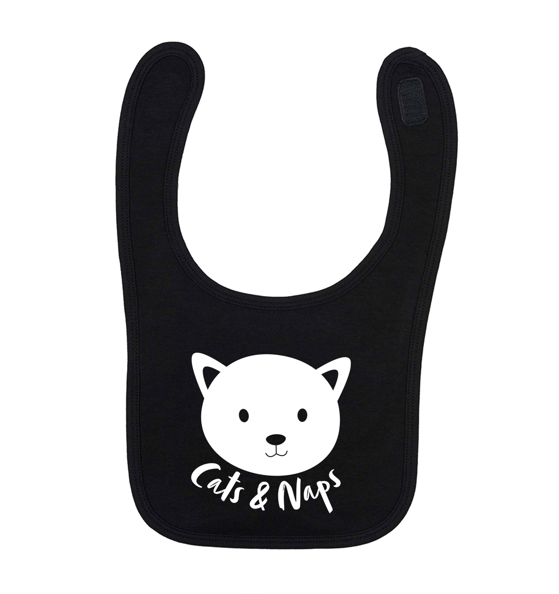 Cats and naps Kit black baby bib