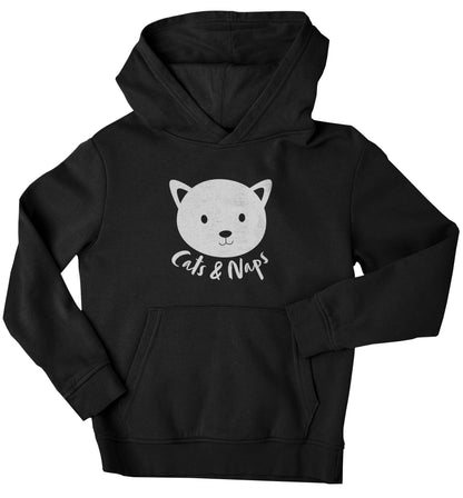 Cats and naps Kit children's black hoodie 12-13 Years