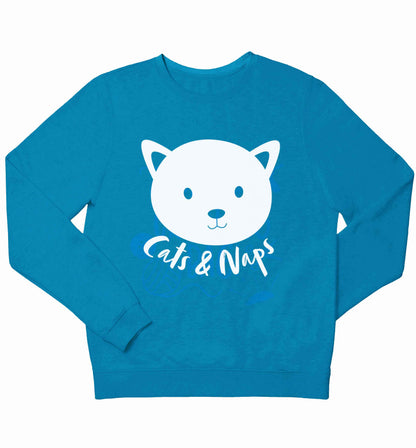 Cats and naps Kit children's blue sweater 12-13 Years