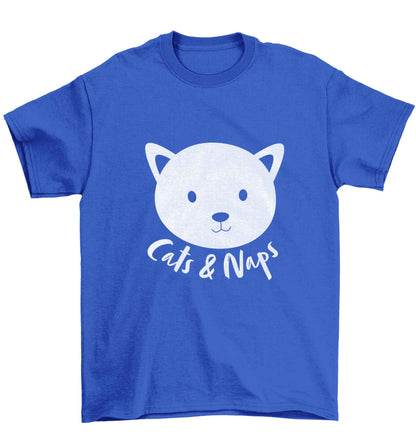 Cats and naps Kit Children's blue Tshirt 12-13 Years