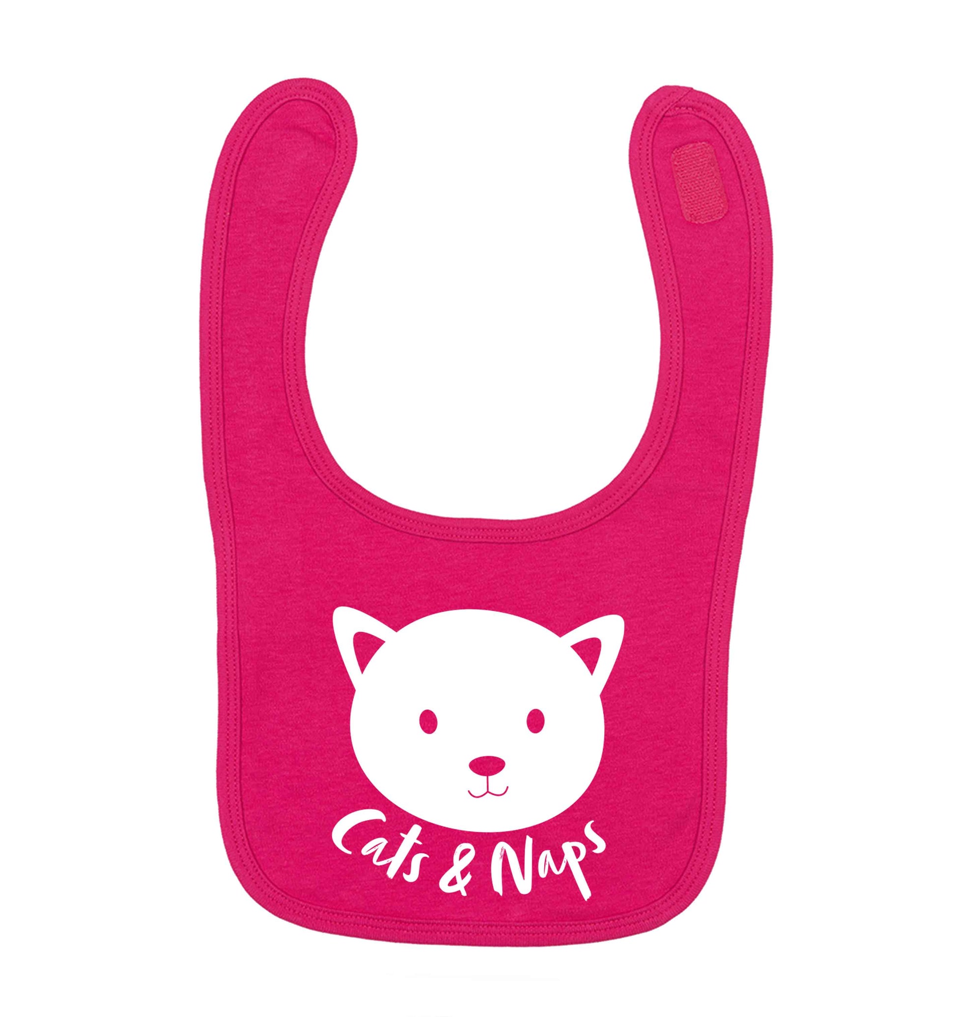 Cats and naps Kit dark pink baby bib