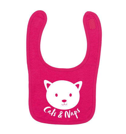 Cats and naps Kit dark pink baby bib