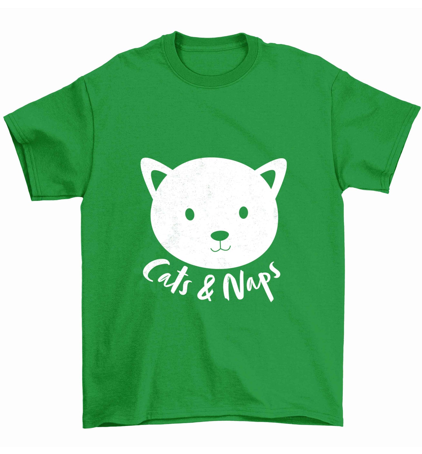 Cats and naps Kit Children's green Tshirt 12-13 Years