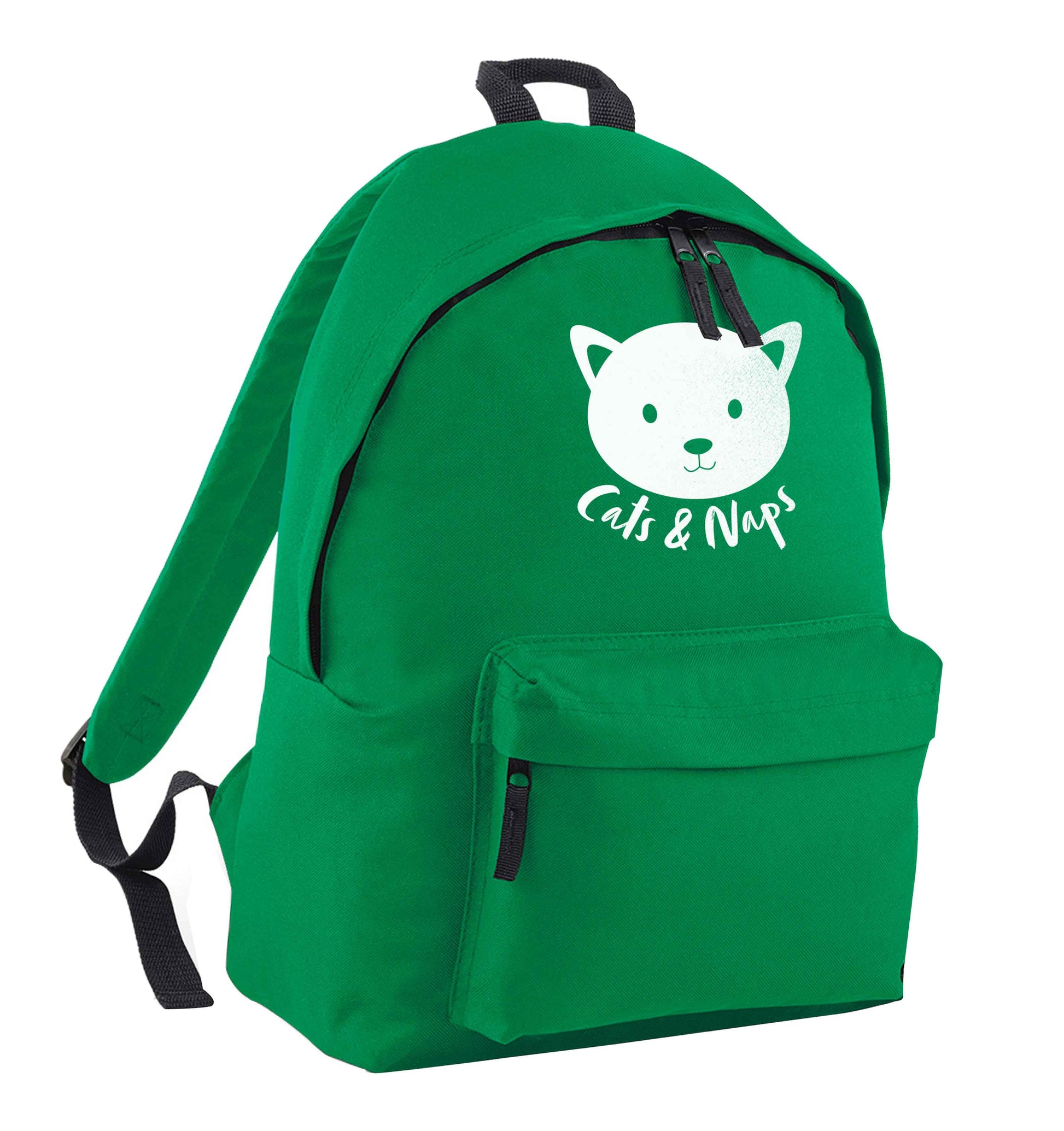 Cats and naps Kit green adults backpack