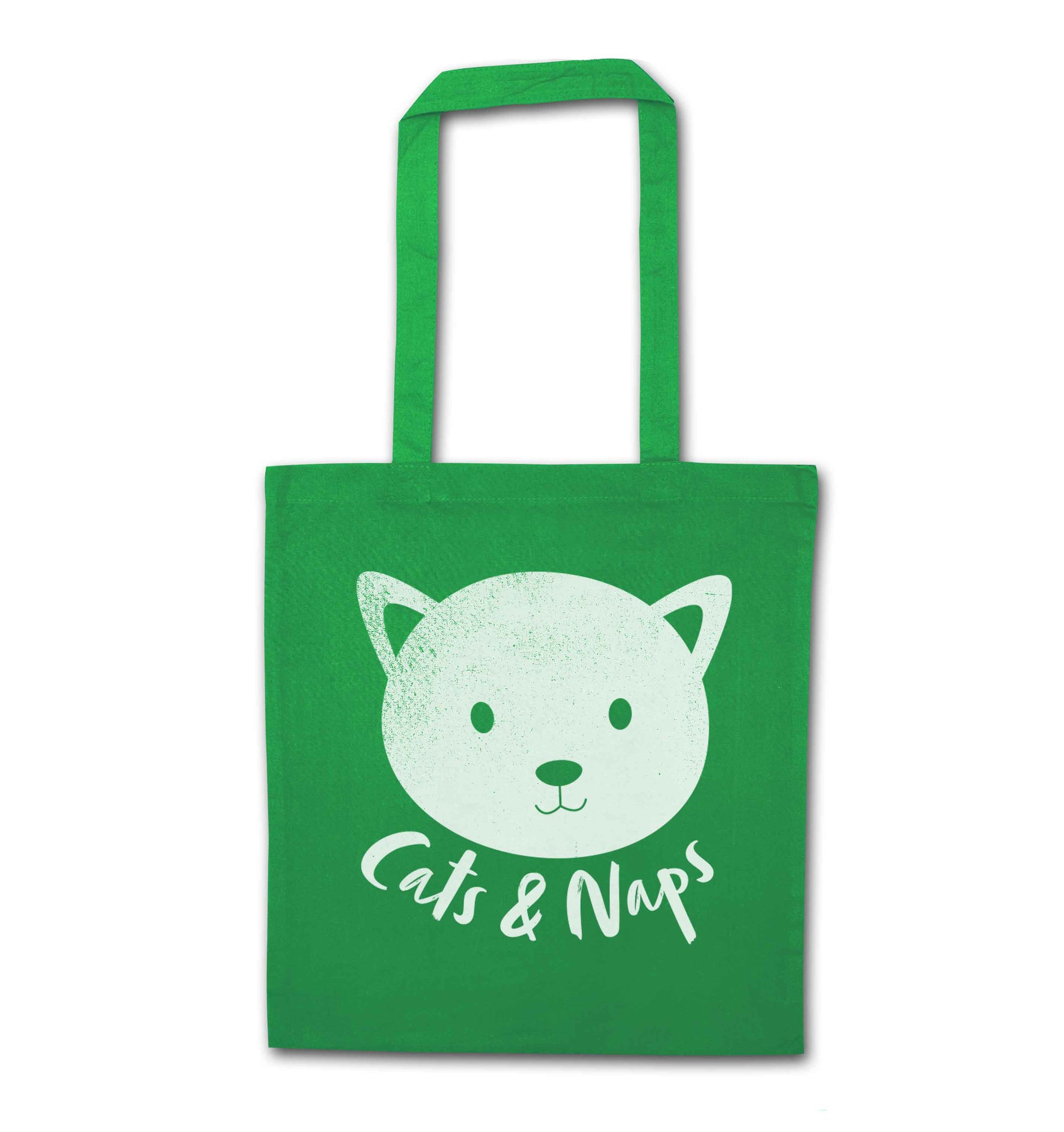 Cats and naps Kit green tote bag