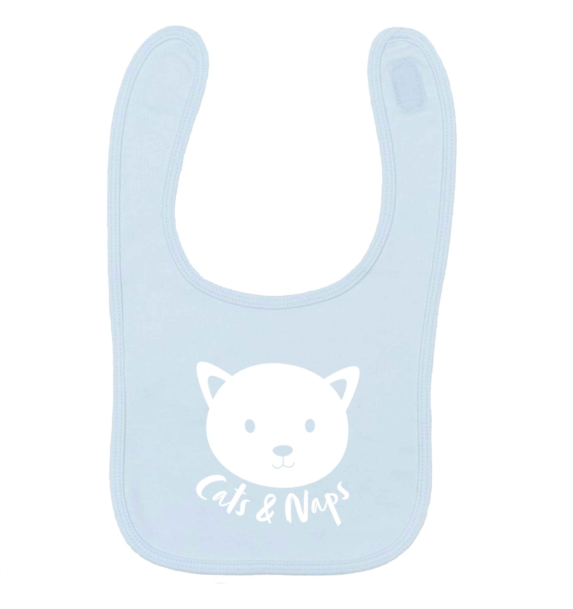 Cats and naps Kit pale blue baby bib