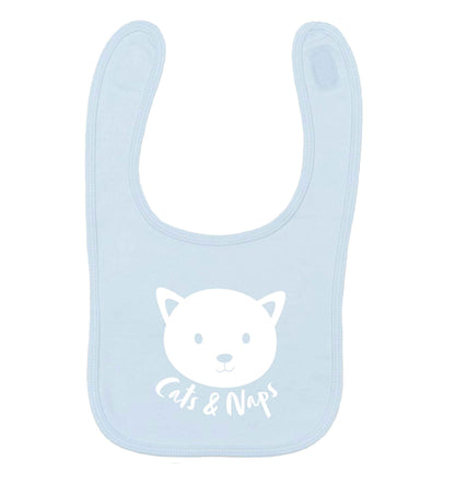 Cats and naps Kit pale blue baby bib