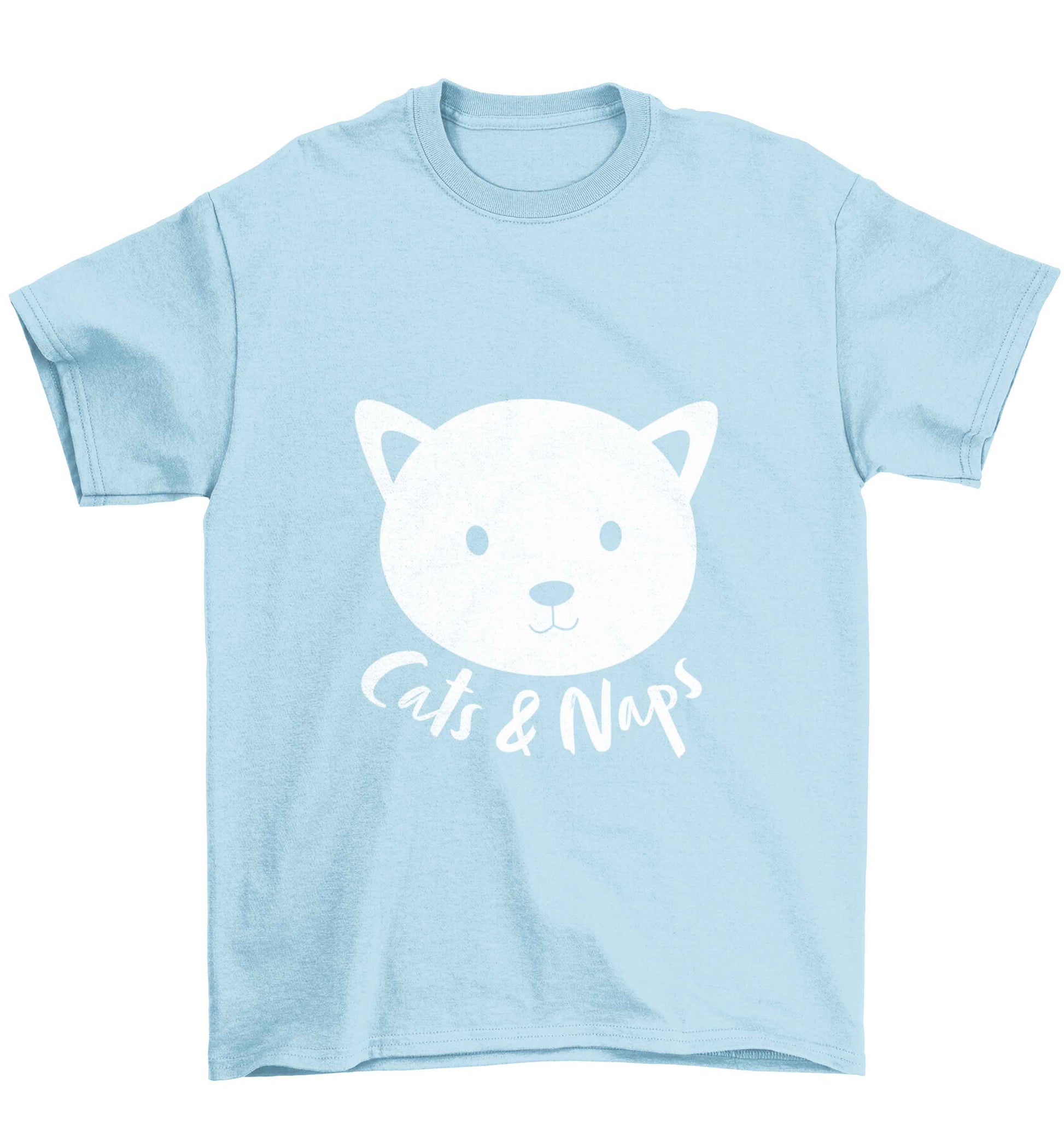 Cats and naps Kit Children's light blue Tshirt 12-13 Years