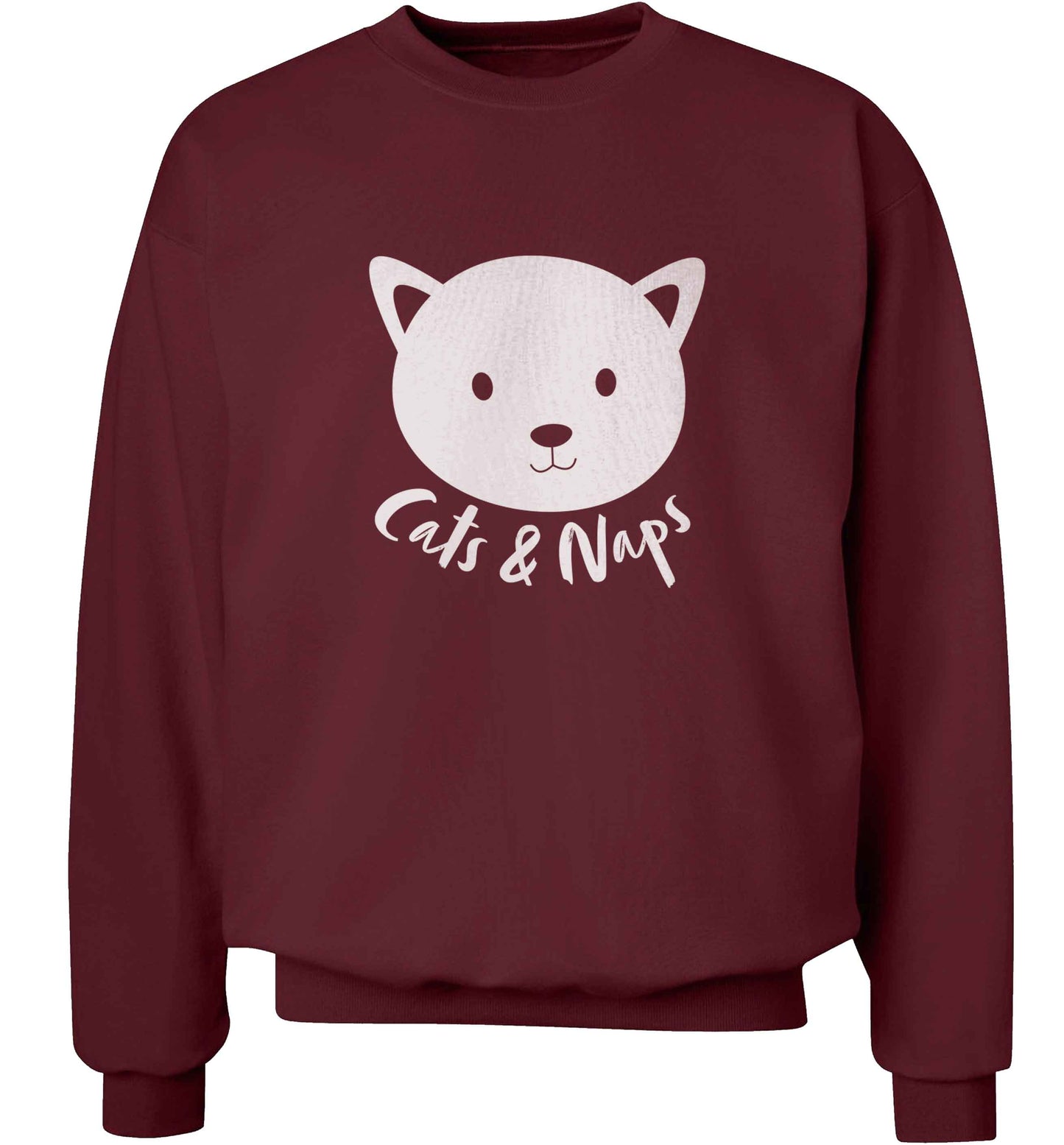 Cats and naps Kit adult's unisex maroon sweater 2XL