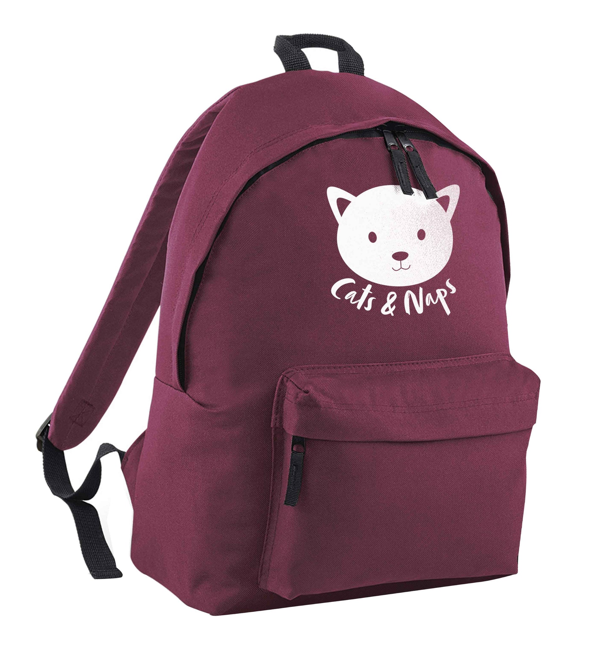 Cats and naps Kit maroon adults backpack