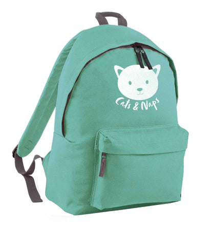 Cats and naps Kit mint adults backpack