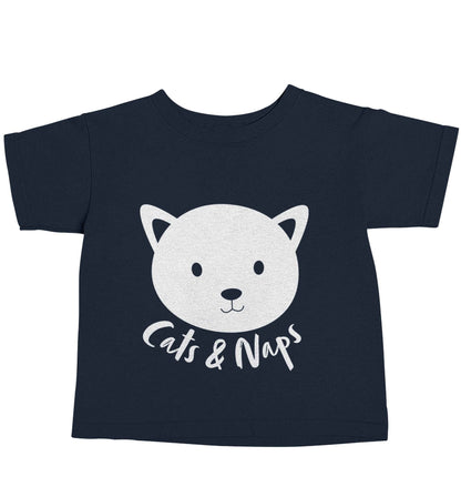 Cats and naps Kit navy baby toddler Tshirt 2 Years
