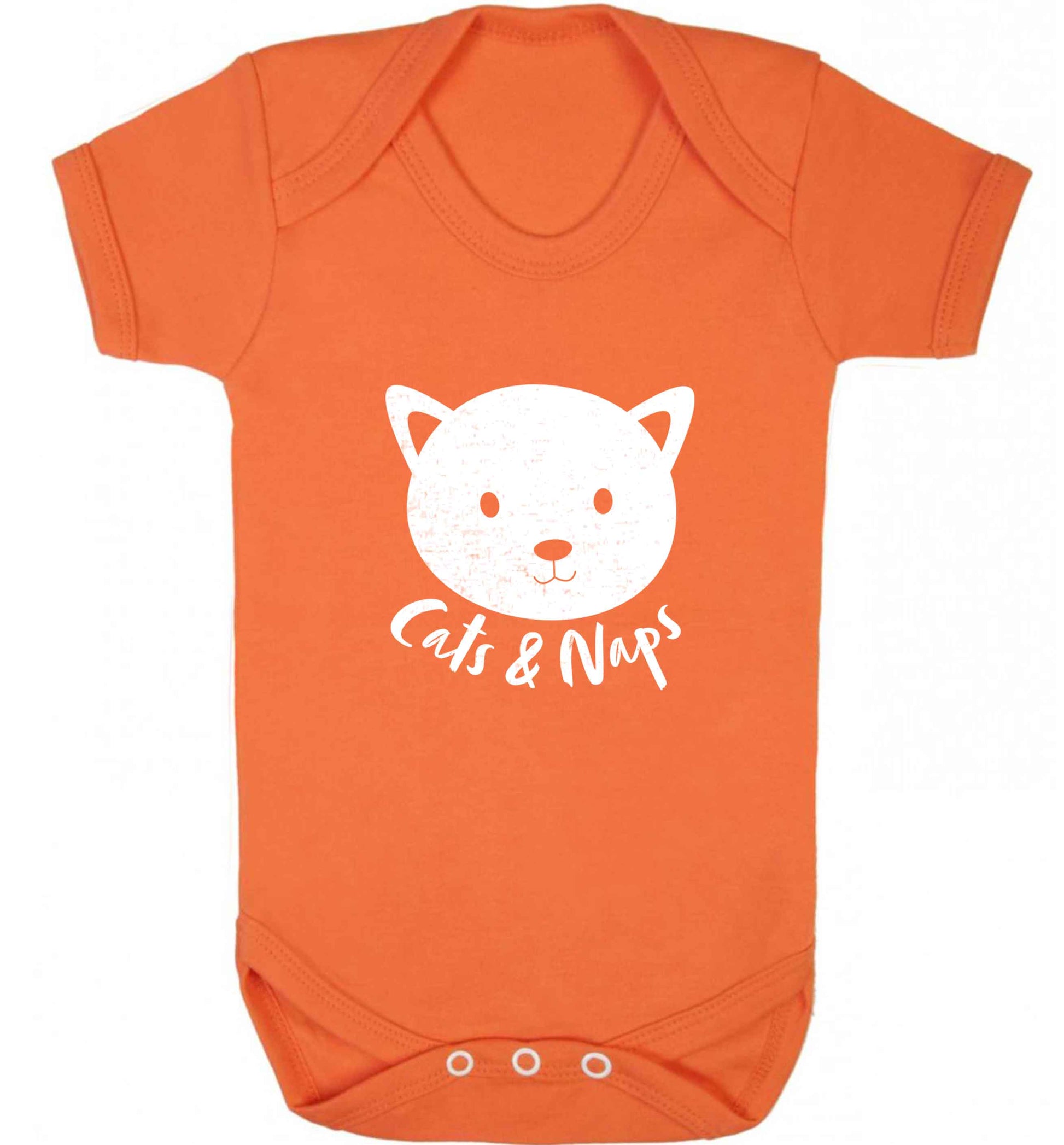 Cats and naps Kit baby vest orange 18-24 months