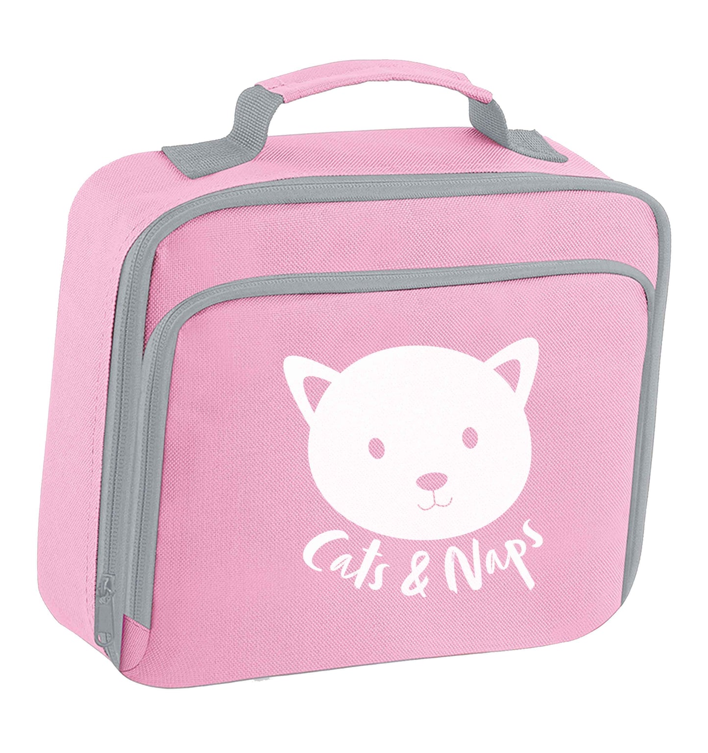 Cats and naps Kit insulated pink lunch bag cooler