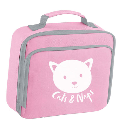 Cats and naps Kit insulated pink lunch bag cooler