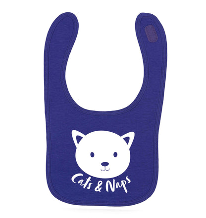 Cats and naps Kit purple baby bib