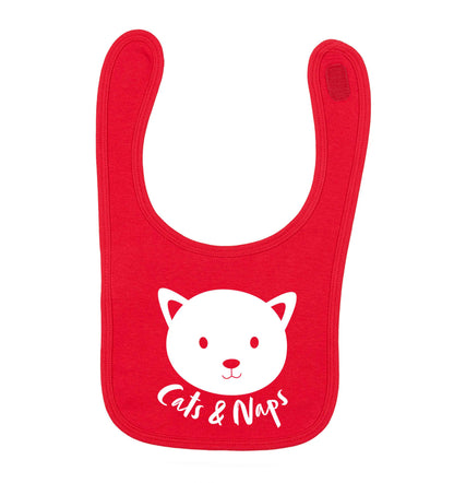 Cats and naps Kit red baby bib