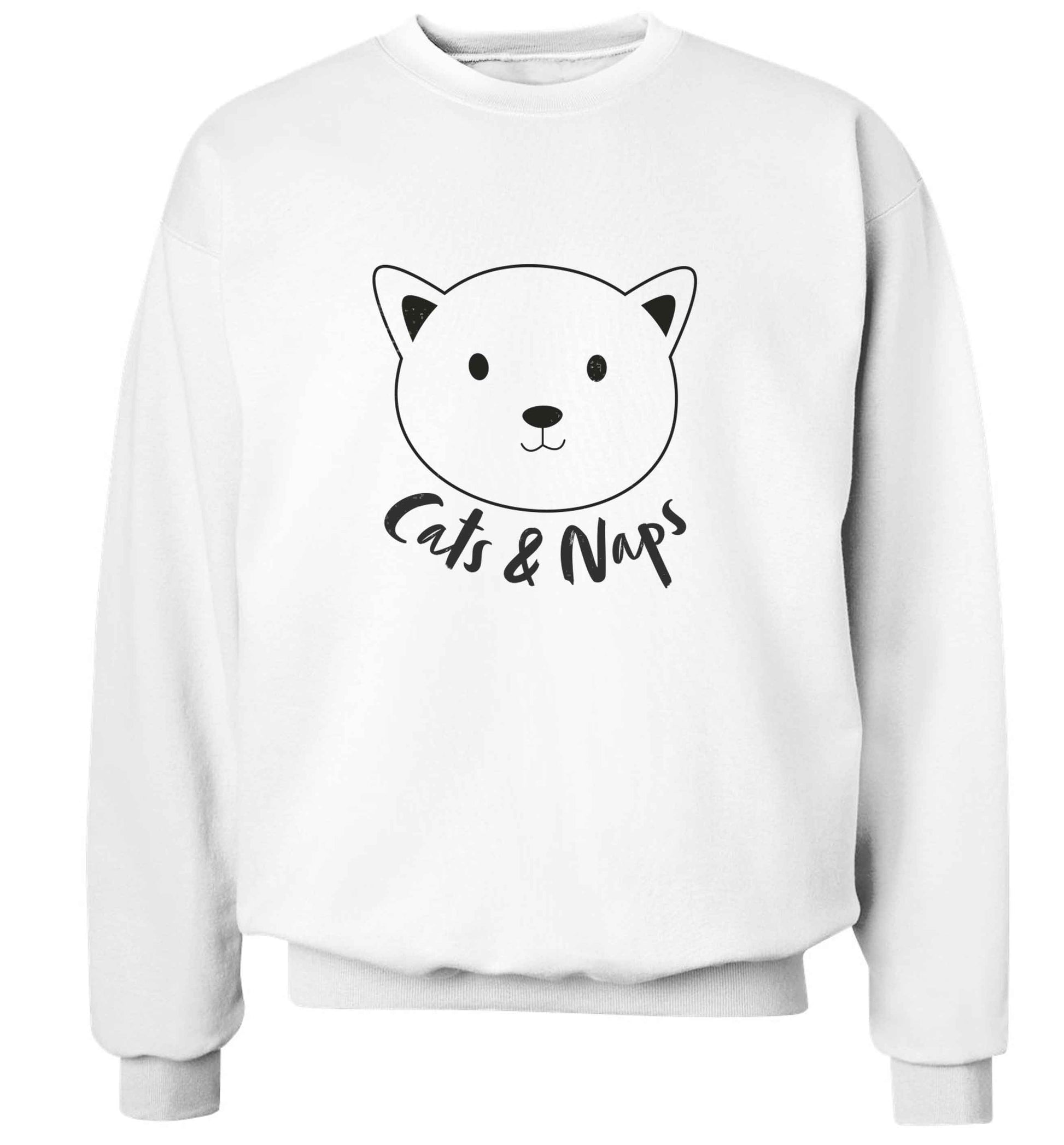 Cats and naps Kit adult's unisex white sweater 2XL