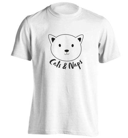 Cats and naps Kit adults unisex white Tshirt 2XL