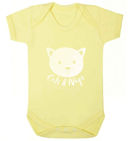 Cats and naps Kit baby vest pale yellow 18-24 months