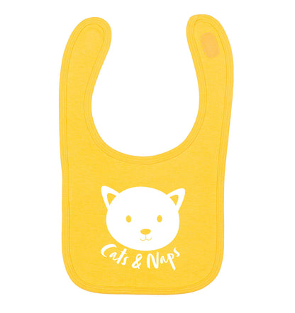Cats and naps Kit yellow baby bib