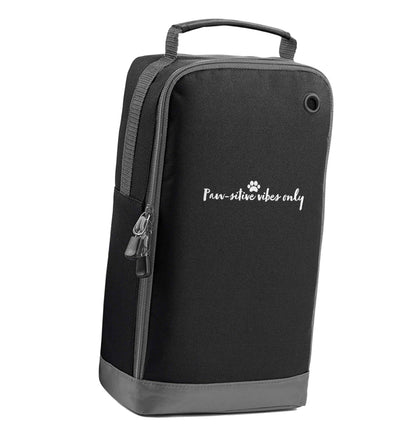 Pawsitive vibes only Kit black sports shoe bag vertical print