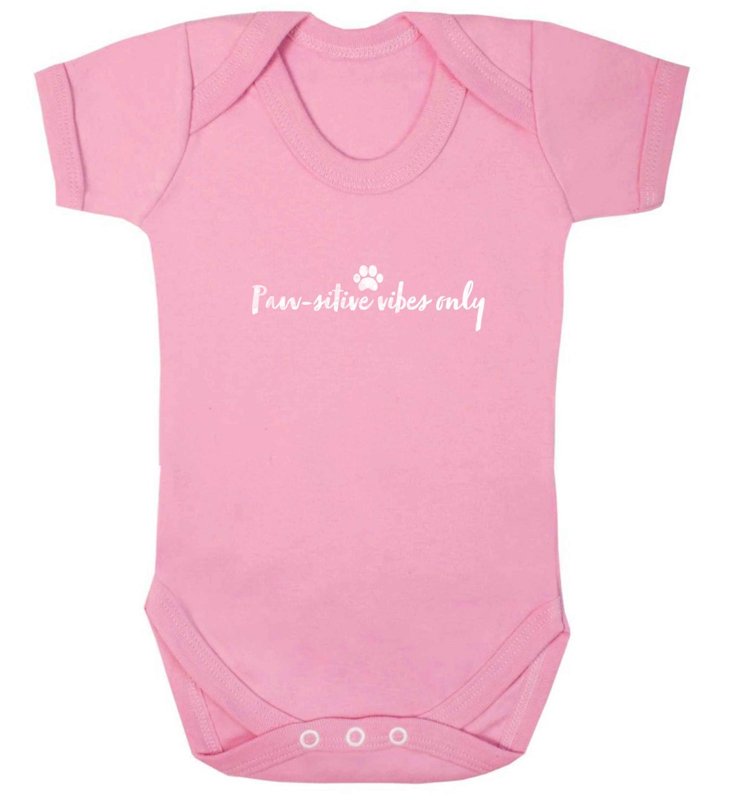 Pawsitive vibes only Kit baby vest pale pink 18-24 months