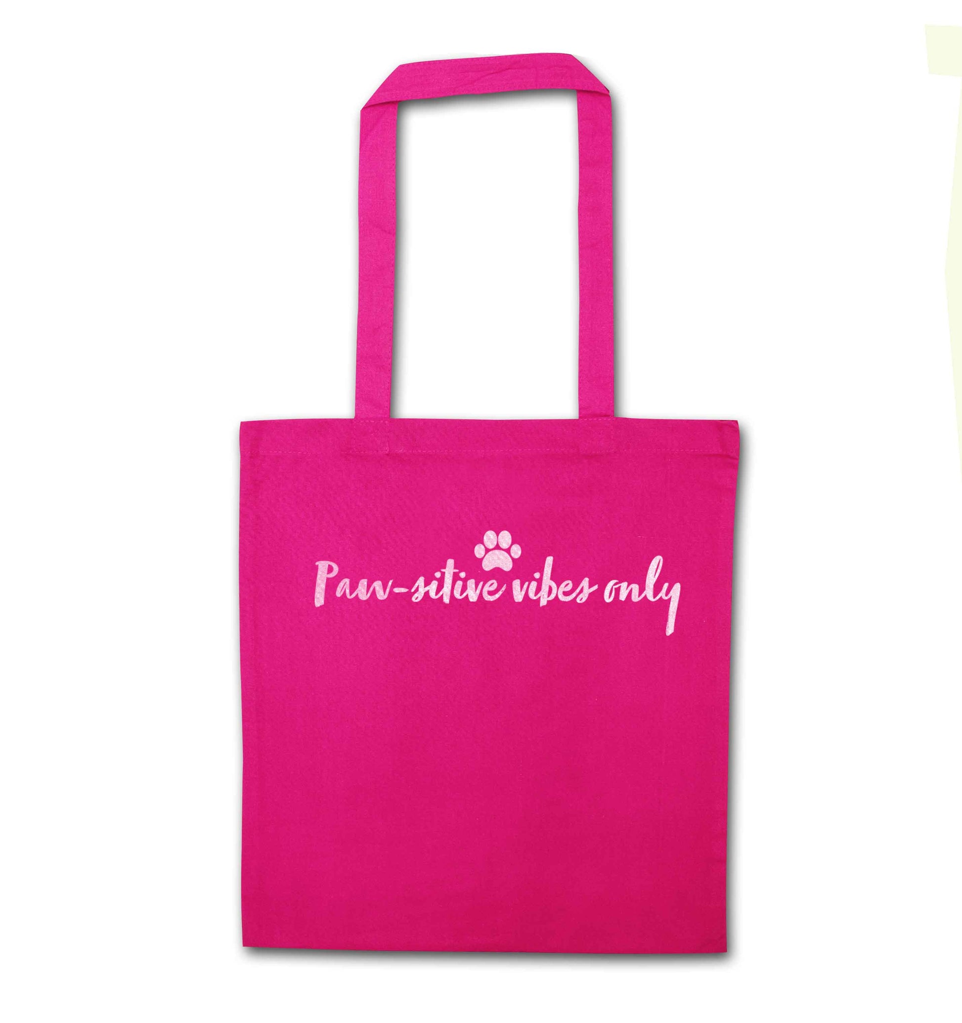 Pawsitive vibes only Kit pink tote bag