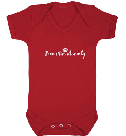 Pawsitive vibes only Kit baby vest red 18-24 months