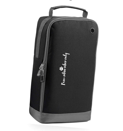 Pawsitive vibes only Kit black sports shoe bag horizontal print