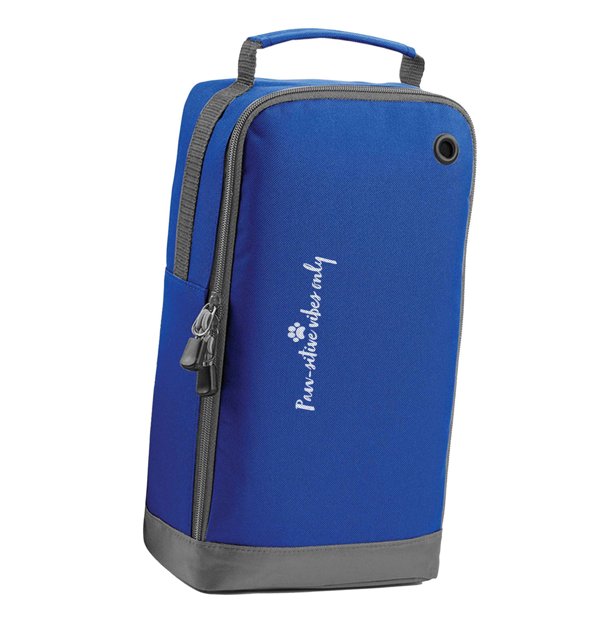 Pawsitive vibes only Kit blue sports shoe bag horizontal print