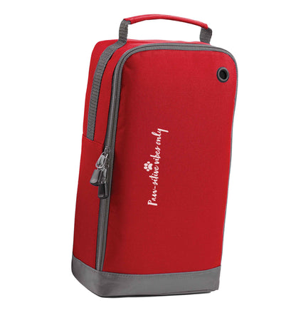 Pawsitive vibes only Kit red sports shoe bag horizontal print