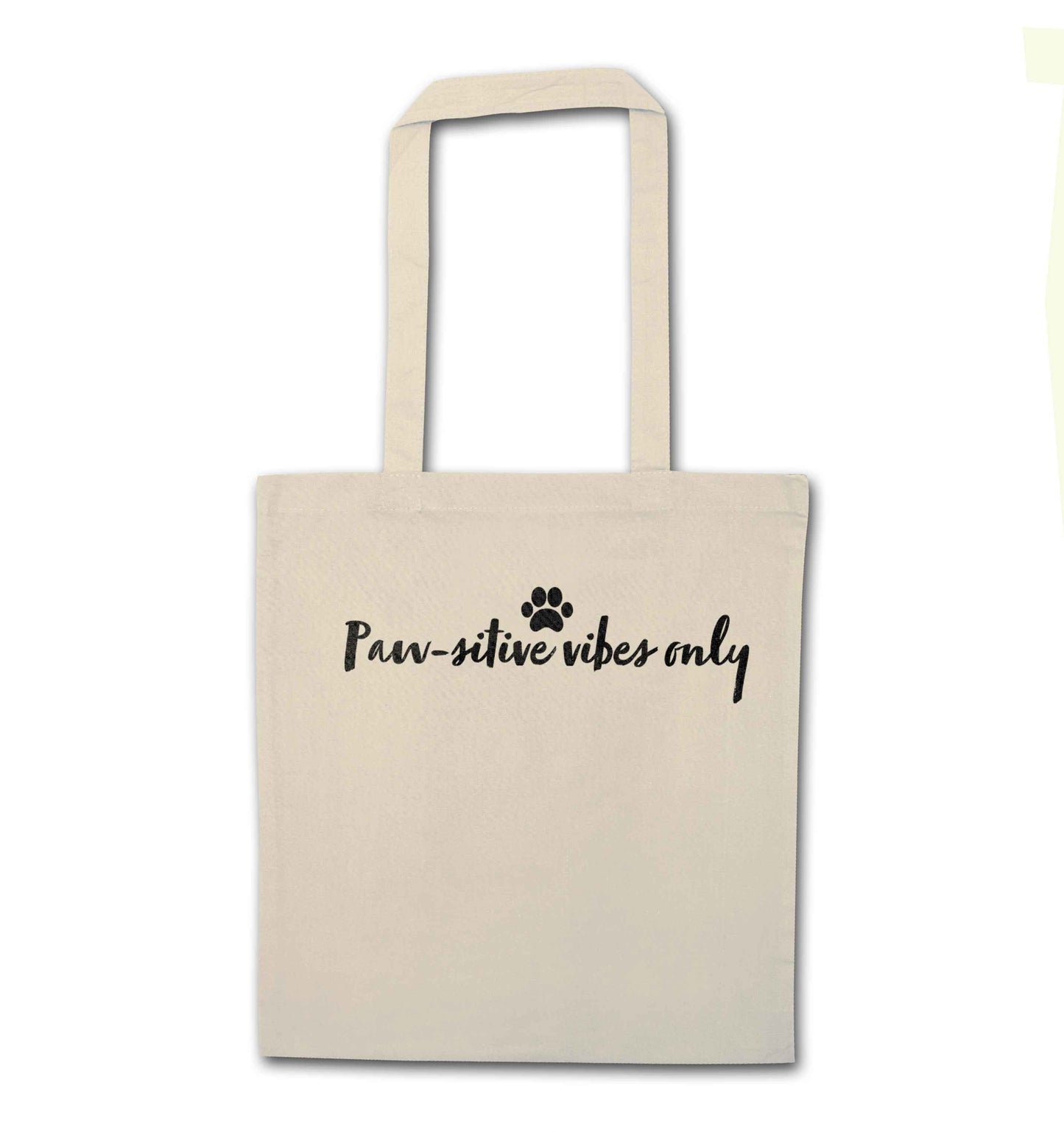 Pawsitive vibes only Kit natural tote bag