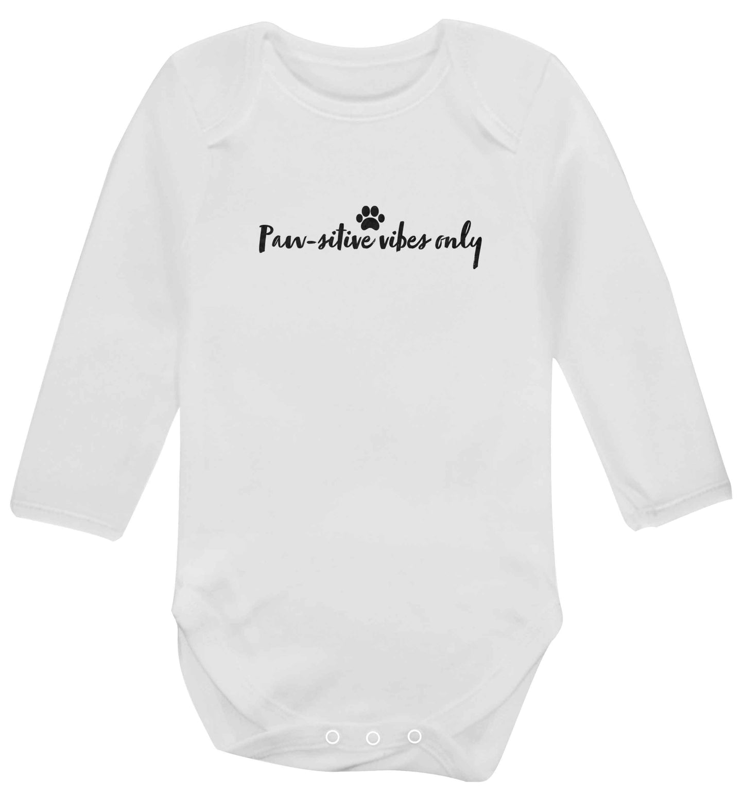 Pawsitive vibes only Kit baby vest long sleeved white 6-12 months