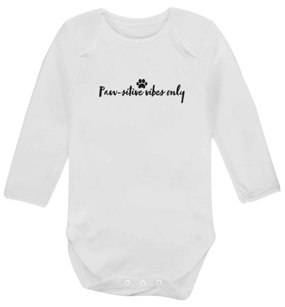 Pawsitive vibes only Kit baby vest long sleeved white 6-12 months