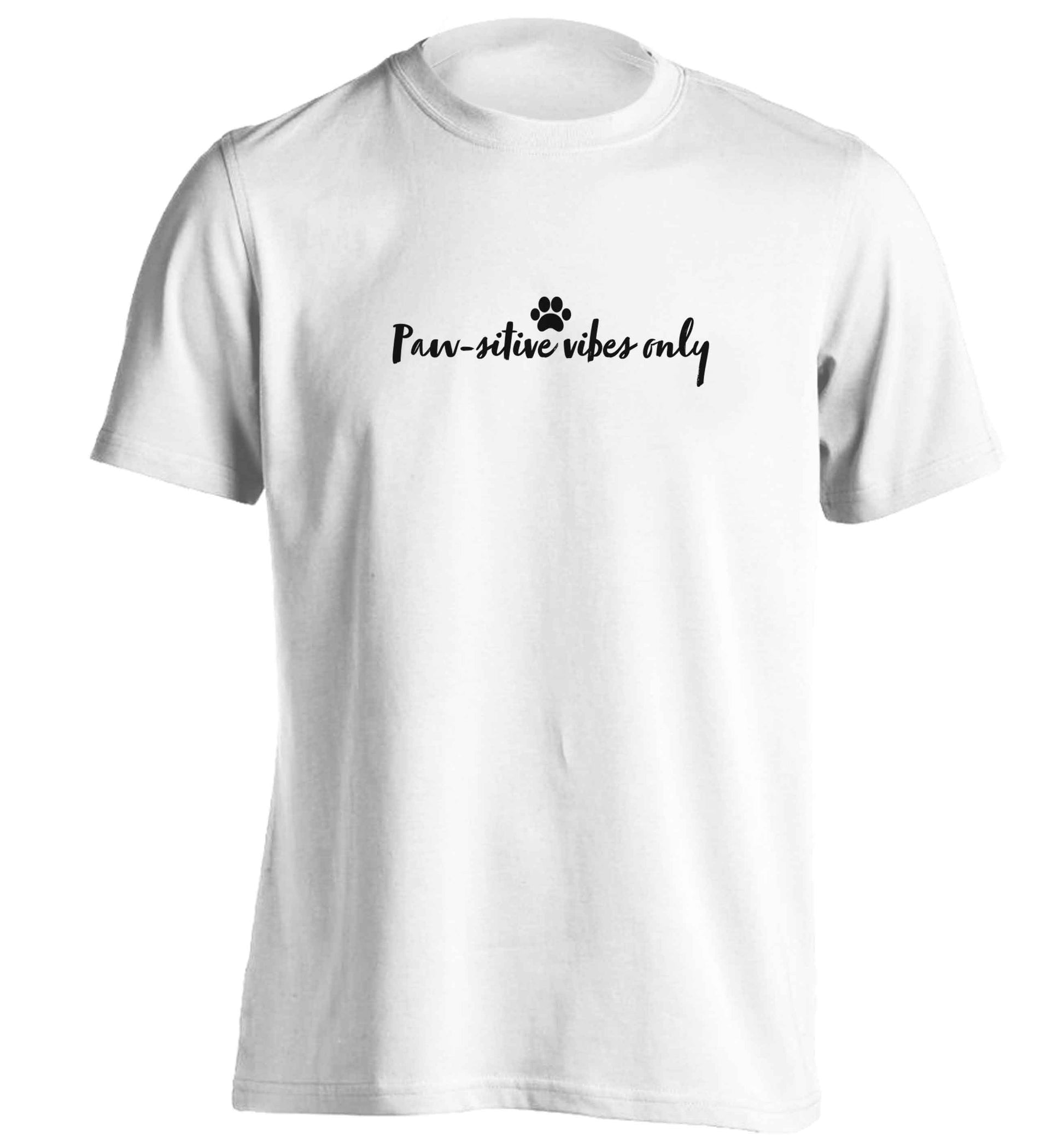 Pawsitive vibes only Kit adults unisex white Tshirt 2XL