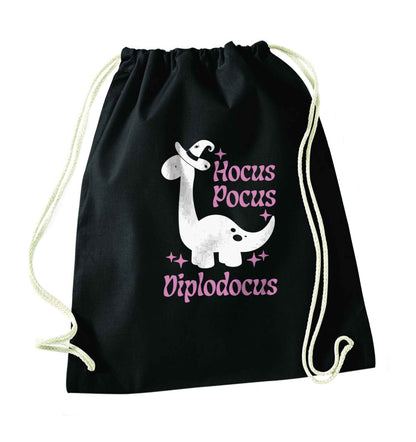 Hocus pocus diplodocus Kit black drawstring bag