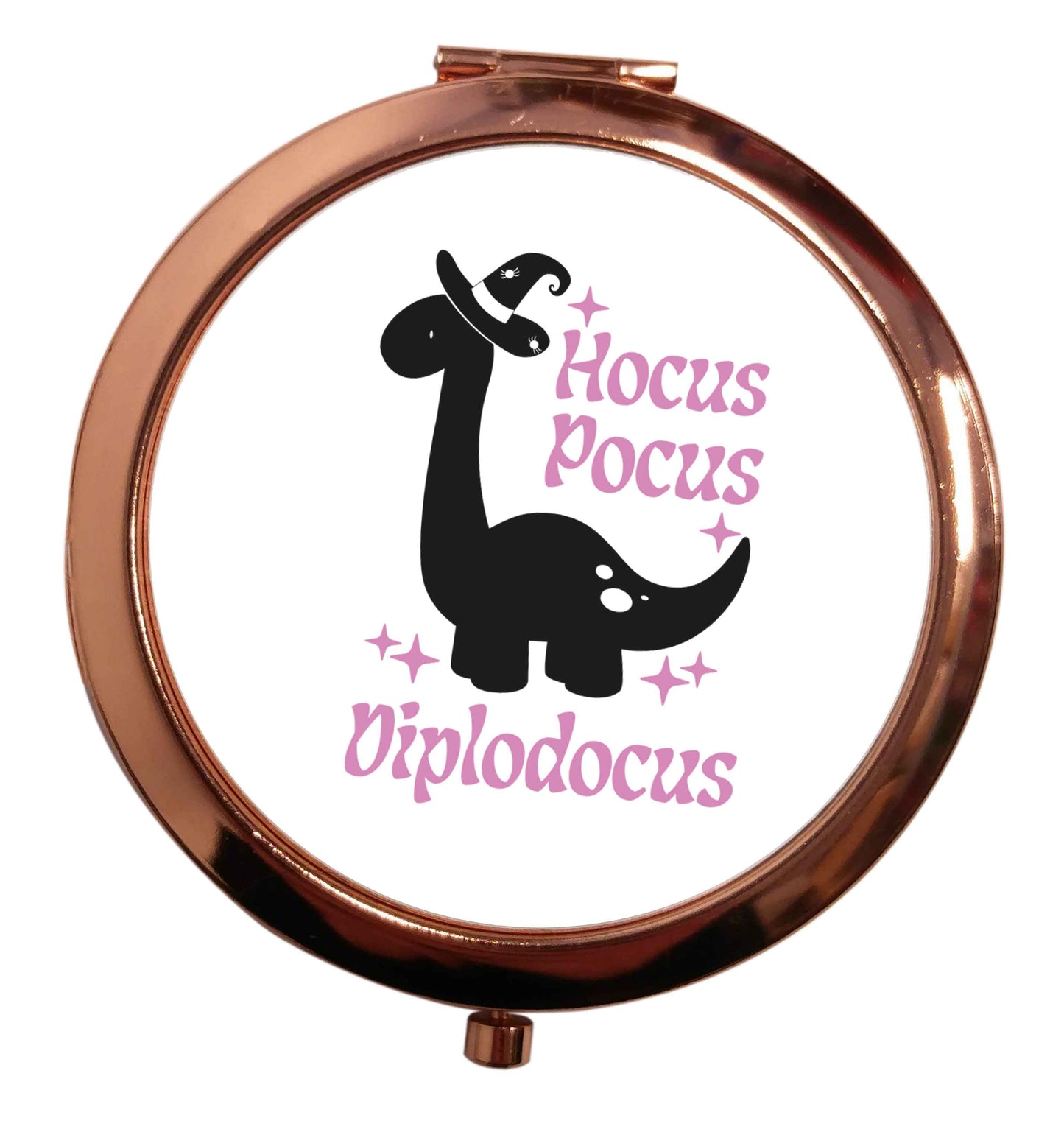 Hocus pocus diplodocus Kit rose gold circle pocket mirror