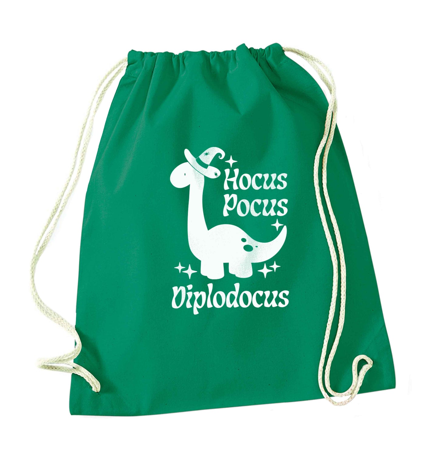 Hocus pocus diplodocus Kit green drawstring bag