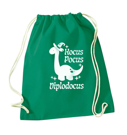 Hocus pocus diplodocus Kit green drawstring bag