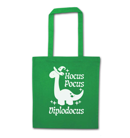 Hocus pocus diplodocus Kit green tote bag