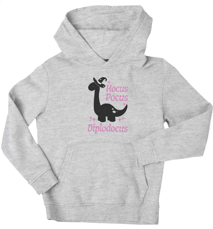 Hocus pocus diplodocus Kit children's grey hoodie 12-13 Years